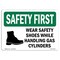 Signmission OSHA Sign, OSHA-PPE-Foot-Sign-OSE-35994_1000, 10in X 7in Rigid Plastic, 10" W, 7" H, Landscape OS-SF-P-710-L-11024 - alternate 1